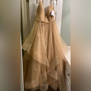 Alyce Paris Gold Dipped Prom Dress